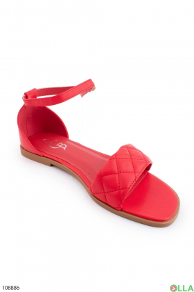 Women's red eco-leather sandals