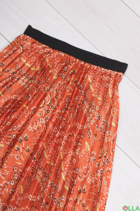 Women's orange print skirt