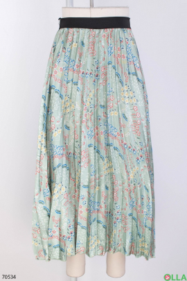 Women's turquoise print skirt