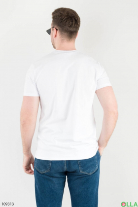 Men's white T-shirt with slogans