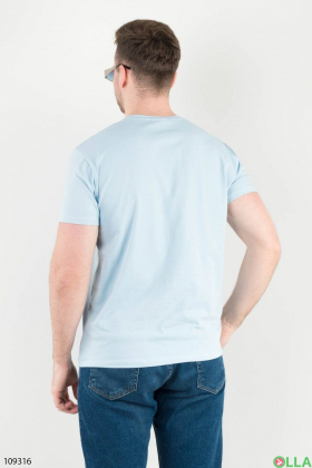 Мужская голубая футболка с надписями