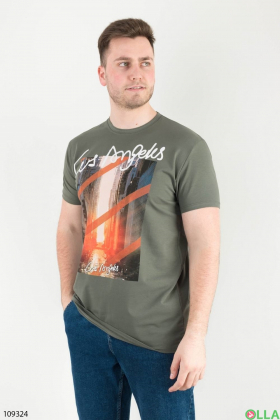 Men's printed t-shirt colored khaki