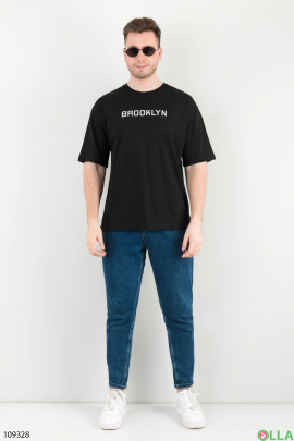 Чоловіча чорна футболка з написами