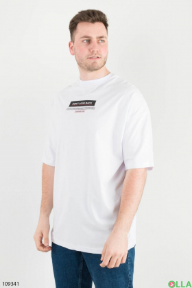 Men's white T-shirt with slogans