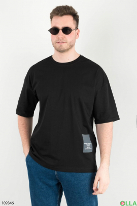 Мужская черная футболка с надписями