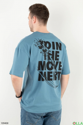 Men's blue t-shirt with slogans
