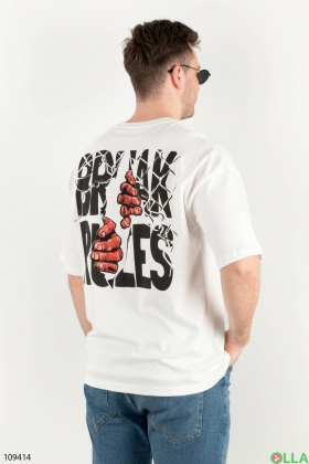 Men's milky t-shirt with slogans