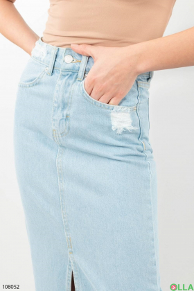 Жіноча блакитна джинсова спідниця