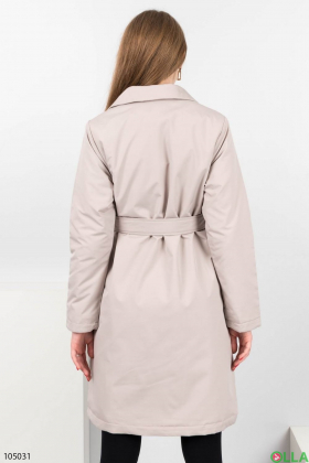 Женское светло-бежевое пальто