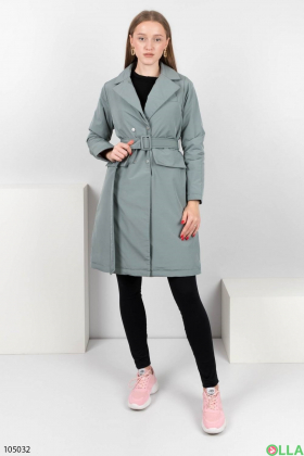 Женское светло-бирюзовое пальто