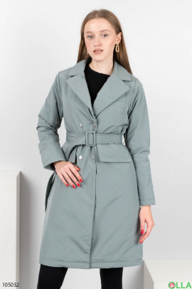 Женское светло-бирюзовое пальто