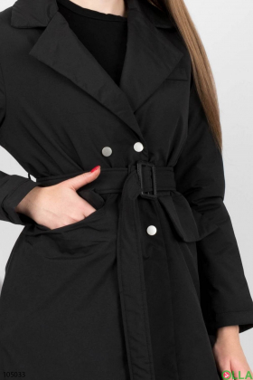 Женское черное пальто