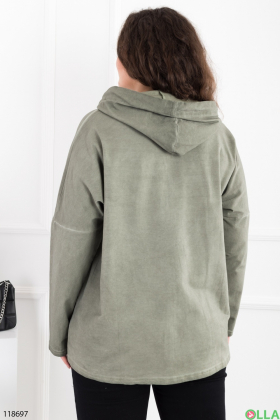 Women's khaki batal hoodie with zipper