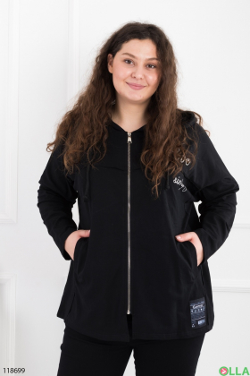 Women's black batal hoodie with zipper
