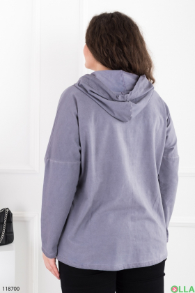 Women's purple batal hoodie with zipper