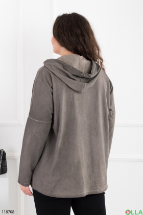Women's dark gray batal hoodie with zipper
