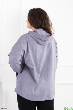Women's purple batal hoodie with zipper