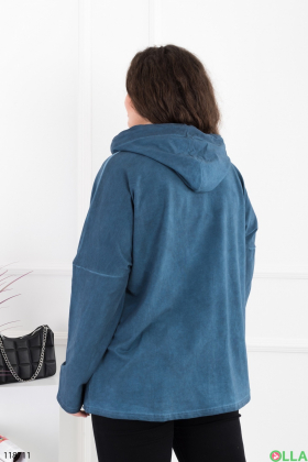 Women's blue batal hoodie with zipper