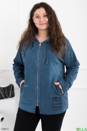 Women's blue batal hoodie with zipper