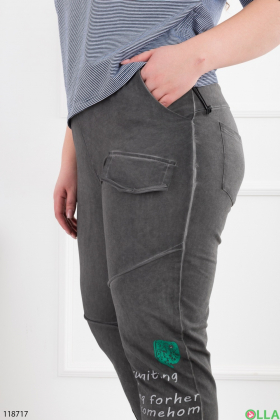 Women's dark gray banana trousers batal