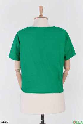 Женская зеленая футболка с рисунком