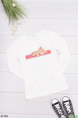 Women's white sweatshirt with print