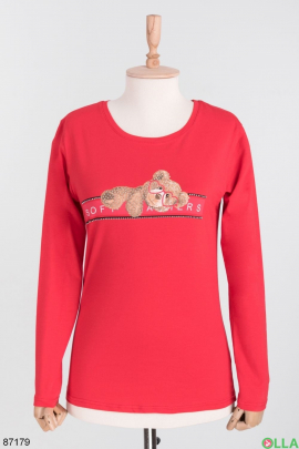 Women's red sweatshirt with print
