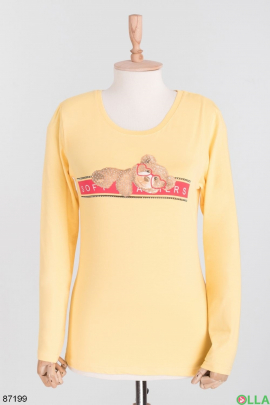 Women's yellow sweatshirt with print