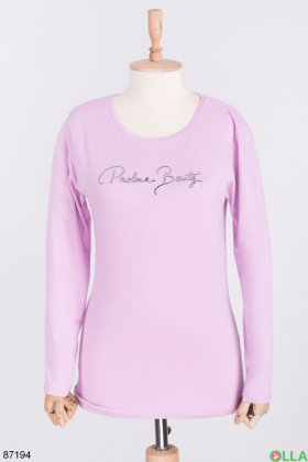 Women's lilac sweatshirt with inscriptions