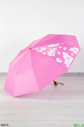Жіноча малинова парасолька з малюнком
