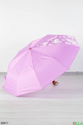 Женский розовый зонт
