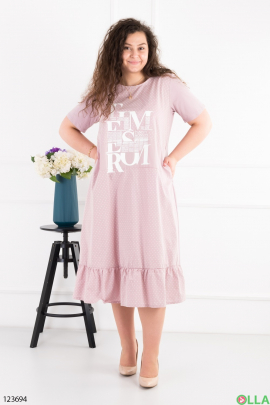 Women's pink batal dress with the inscription