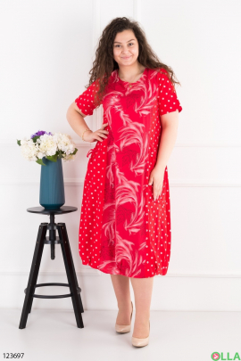Women's red batal dress with print