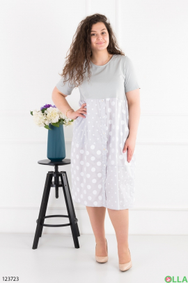 Women's gray batal dress with polka dots