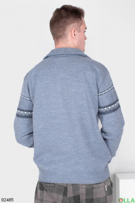 Чоловічий сірий светр з орнаментом
