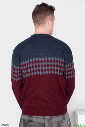 Men's two-tone sweater with an ornament