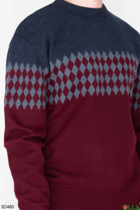 Мужской двухцветный свитер с орнаментом