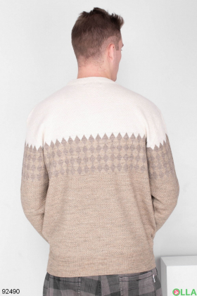 Чоловічий двоколірний светр з орнаментом