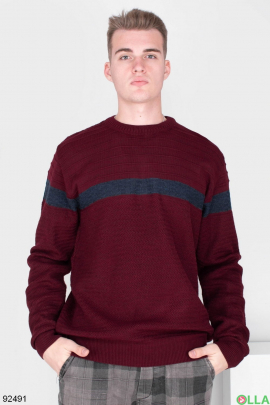 Чоловічий бордовий светр 