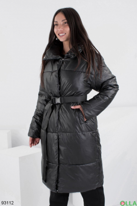 Жіноча зимова чорна куртка