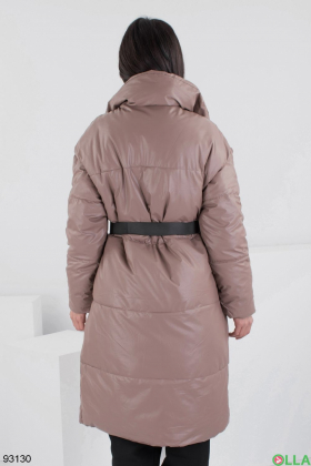 Жіноча зимова коричнева куртка