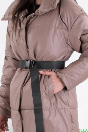 Жіноча зимова коричнева куртка