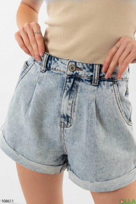 Women's blue denim shorts