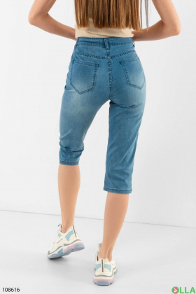 Жіночі блакитні джинсові шорти батал