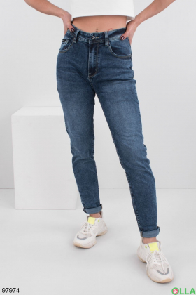 Женские синие джинсы-скинни