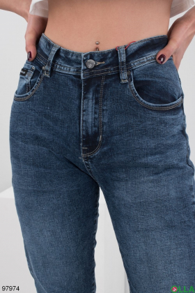 Женские синие джинсы-скинни