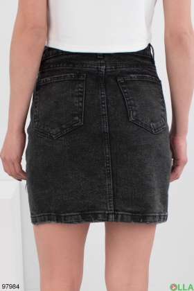 Женская темно-серая джинсовая юбка