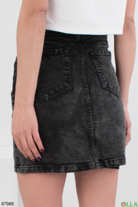 Women's dark gray denim skirt