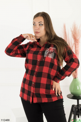 Women's black and red batal shirt