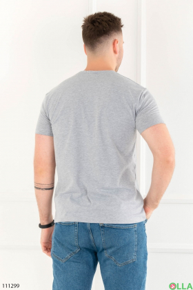 Men's gray printed T-shirt